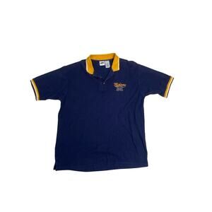 Vintage Pro Edge University of Michigan Polo Shirt Men’s Large Navy Gold